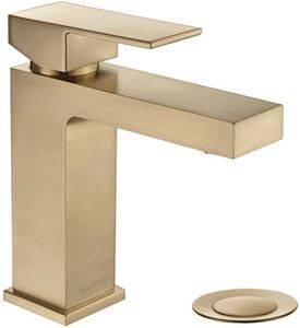 Lava Odoro Champagne Gold Bathroom Faucets, Single Hole Bathroom Sink Faucet Single Handle Vanity Faucet with Pop up Drain Assembly, Deck Plate Included, BF307-CB