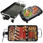 Electric Table Top Grill Teppanyaki Grill Electric Griddle Hot Plate with Fat Oil Drip Tray Indoor Portable Electric Cooking Plate | Variable Temperature | Great for Barbecue Cooking -XL 67x29.5x8.5cm