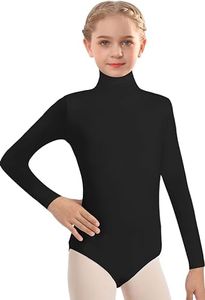 DANSHOW Girls’ Team Basic Turtleneck Long Sleeve Dacne Leotard (Front Lining,Zipper Back)(23837-L-06)