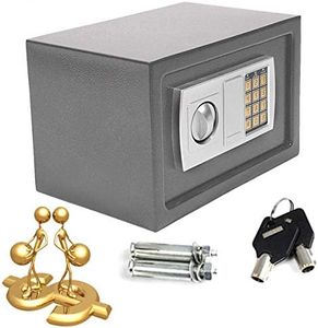 Digital Safe 4.6L Solid Steel Construction Security Safe for Jewelry/Gun/Cash Valuables/Camera/Document/with 2 key Electronic Keypad Large 4.5L Grey