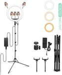 Godox LR150 LED Ring Light with Tripod Stand and Phone Holder, 18 Inches Selfie Ring Light, 3000K-6000K Dimmable LED Circle Light for Make-up Live Streaming Youtube Tik Tok Video Shooting (Black)