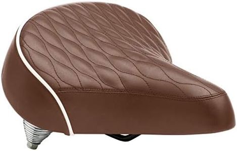 Schwinn Comfort Bike Seat for Men and Women, Quilted Soft Padding Bicycle Seat, Replacement Saddle Fits All Adult Bikes with Standard Seatpost, Wide Springer, Brown