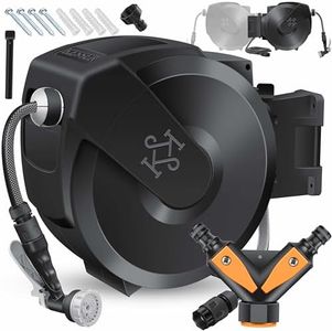 KESSER® Enrouleur de tuyau d'arrosage mural automatique 35 m - Noir