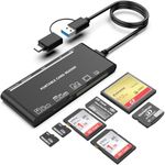 Acuvar 7 in 1 Multi Memory Card Reader USB C USB3.0 Multi Card Reader for SD TF CF XD MS,SD Card Reader Adapter for for iPhone/iPad/MacBook/Samsung/PC Plug and Play