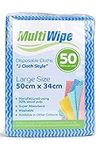 Multi Wipe 50 Large Blue J Cloth Style Cleaning Cloths. | Large Size, 50cm x 34cm | Also In Packs of 100, 200 and 500