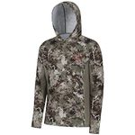 BASSDASH Men's UPF 50+ Lightweight Hunting Camo Hoodie Quick Dry Performance Long Sleeve Fishing Shirt with Hood FS30M, Grunge Camo, Medium