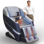 YONISEE 4D Full Body Massage Chair with SL-Track, Smart Shiatsu Massage Recliner with Voice Control & Bodyscan, Deep Neck Shoulder Back Calf & Foot Massage for Home Office (Blue Silver)