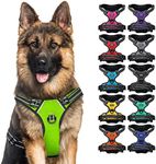 CollarDirect No Pull Reflective Dog Harness with Handle and Front Clip, Adjustible Soft Padded Vest for Small to Large Dogs Training and Walk (Size XL, Lime Green)