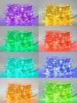 TEKLED® LED String Lights 10M | RGB Colour Changing 100 Micro LED Lights | with Remote Control and Power Supply | for Home TV Kitchen Bedroom Christmas Indoor Decoration