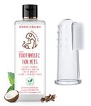 Coco Crush Natural Manual, Adult, Kid Toothpaste & Finger Toothbrush Combo For Pets|Coconut Oil,Peppermint Flavour|Fights Plaque & Tartar|For Dogs,Cats,Puppies,Kittens (50Ml + Brush) - 1.00 Count