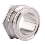 DERNORD 1.5" Tri Clamp Bulkhead Compression Fitting 304 Stainless Steel Weldless Homebrew Kettle Bulkhead