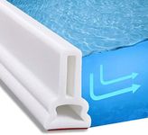 1m Collapsible Shower Water Dam Silicone Shower Threshold Water Stopper Barrier Retention System for Bathroom Kitchen Wet and Dry Separation, Wheelchair Accessible, White (1m / 39in)