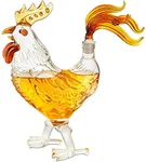 The Wine Savant Cock - Chicken Decanter 500ml Whiskey and Wine Decanter -, Rooster Glass Decanter For Whiskey, Scotch, Spirits, Wine Or Vodka For Whiskey Lovers