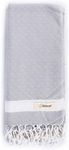 Bersuse 100% Cotton - Laodicea Turkish Towel - Peshtemal Bath Beach Towel - Solid Diamond Weave - OEKO-TEX - 37 x 70 Inches, Silver Grey