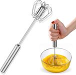 Professional Egg Whisk Beater - Stainless Steel Wire Whisk Hand Push Semi Automatic Blender Mixer