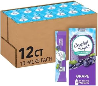 Crystal Light On-The-Go Sugar-Free Grape Energy Drink Mix with Caffeine, 1.1 Oz,Pack of 12