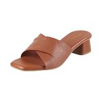 Metro Women Tan Block Heel Fashion Sandal UK/5 EU/38 (40-144)