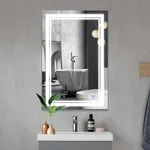 DR.LUX Bathroom Mirrors with Lights, 20x28 inches LED Bathroom Mirror for Wall, Adjustable Brightness & Color Temperature, Anti-Fog, One Hour Auto-Off Function