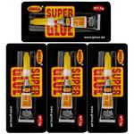 GMSA 4 Pack Super Glue All Purpose, Fastest & Toughest Adhesive 3g Instant Repair Unbreakable Bond, Strong Superglue Liquid for Hard Plastic, Rubber, Metal, Leather, Ceramics, Wood, DIY Craft