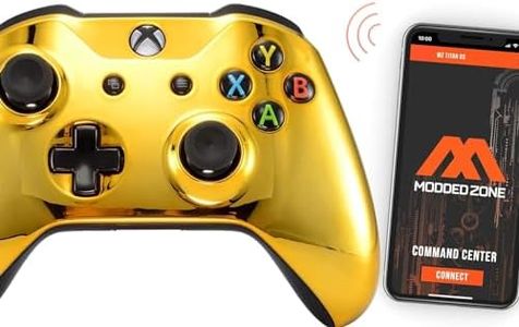 MODDEDZONE Custom MODDED Wireless Controller for Xbox One S/X and PC - With Unique Smart Mods - Best For First Person Shooter Games - Handcrafted by Experts in USA with Unique Design - Gold