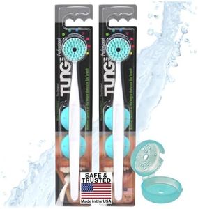 Peak Essentials | The Original TUNG Brush Kits | Premium | Tongue Cleaner | Scraper | Scrubber | Odor Eliminator | Fight Bad Breath | Fresh Mint | BPA Free | Made in America | (2 Count w/Cap)