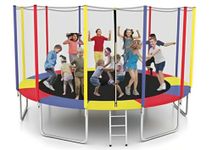 STEP OVER 6FT,8FT,10FT,12FT, 14FT, 16FT Trampoline (14 FEET) for Kids/Adults || Indoor/Outdoor (Supports Upto 275kgs)||Enclosure net and Poles Safety Pad Jumping Mat ||Heavy Duty||2024 Edition