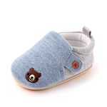 Cheerful Mario Baby Girls Boys First Walking Shoes Slippers Infant Crawling Shoes Toddlers Prewalker Breathable Soft Sole Blue 18-24 Months (Label 140)