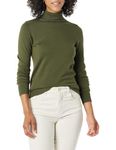 Amazon Essentials Women's Classic-Fit Lightweight Long-Sleeve Turtleneck Jumper (Available in Plus Size), Olive, XL