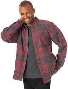 Wrangler Authentics Men's Long Sleeve Sherpa Lined Flannel Shirt Jacket, Current Heather, Medium