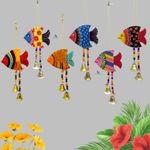 DRAVY HANDICRAFTS Hanging Fish Main Door Latkan, Toran for Pooja, Garden - Decorative Wall Hanging Garden Balcony Decoration for Room, Wall Decor for Home (Set of 6 Unit) (Length-12 inch) (A2)