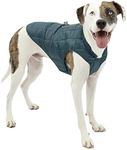 Kurgo Loft Jacket, Reversible Dog Coat, Dog Coat for Cold Weather, Water-Resistant Dog Jacket with Reflective Trim, Ink Blue, Medium