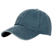 Glamorstar Classic Unisex Baseball Cap Adjustable Washed Dyed Cotton Ball Hat, Navy, One Size