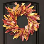 Gold Wheat Wreath 24 inch Fall Wreath for Front Door,Farmhouse Harvest Door Wreath, Fall Decoration for Thanksgiving Wall Outdoor