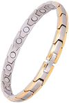 Moneekar Jewels Womens Titanium 3500 Gauss Magnetic Therapy Bracelet Pain Relief for Arthritis and Carpal Tunnel