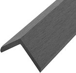 Gecheer 5 pcs Decking Angle Trims WPC Weather resistant Angel Bars L Profiles Decking Coener Trims Decking Board Wood Grain Composite Decking Protect The Edge Of The Deck 170 cm Grey