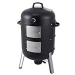 SUNLIFER BBQ Charcoal Smoker Grill, 3-in-1 Heavy Duty Barbecue Grill for Garden Camping Outdoor Cooking 105x63x52.5CM