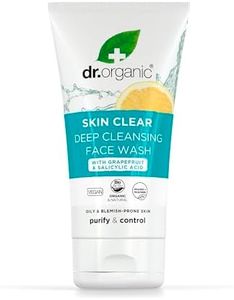 Dr Organic Skin Clear Face Wash, Cleansing, For Acne & Clear Skin, Salicylic Acid, Oily, Problem Skin, Natural, Vegan, Cruelty-Free, Paraben & SLS-Free, Recycled & Recyclable, Organic, 125ml