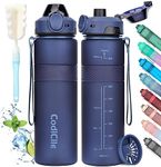 CodiCile Water Bottle, BPA Free 1l Water Bottle Leak Proof Drinks Bottle, Large Sports Bottle Great for Gym, School, Office and Travel (Navy Blue)