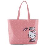 SANRIO Hello Kitty Leather Tote bag - Girls, Boys, Teens, Adults - Minnie Mouse Faux PU Leather Tote Handbag, Pink, One Size