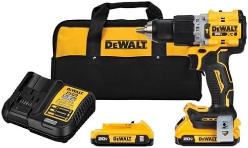 DEWALT 20V MAX* XR® Brushless Cordless 1/2 in. Hammer Drill/Driver Kit (DCD805D2), Yellow
