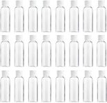 Juvale 24 Pack Plastic Empty 2oz Travel Bottles with Flip Cap, Refillable Containers for Toiletries, Lotion, Liquid