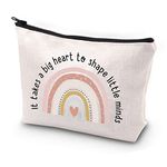 JYTAPP Teacher Appreciation Gifts Teacher Makeup Bag It Takes a Big Heart to Shape Little Minds Cosmetic Makeup Bag Teacher Thank You Gifts