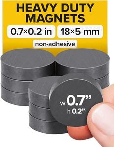 Ultra-Strong Ceramic Round Magnets (0.7x0.2/18x5mm, 10 pcs) - Heavy Duty Magnets, Non-Corrosive, High Thermal Resistance, Versatile for Home, Office, Workshop, Whiteboard, Fridge and Hobby Use