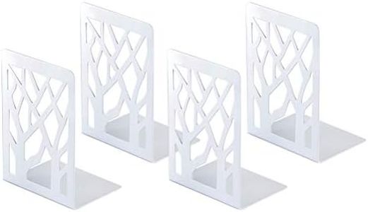 Book Ends, Bookends, Book Ends for Shelves, Bookends for Shelves, Bookend, Book Ends for Heavy Books, Book Shelf Holder Home Decorative, Metal Bookends White 2 Pair, Bookend Supports, Book Stoppers