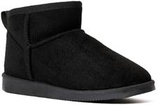 FabKids Ankle Boots Winter Snow Boots Fur Lined Fuzzy Mini Boot Shoes for Big Kid Black Size 6