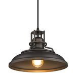 FEMILA Barn Pendant Light, Farmhouse Vintage Hanging Light Fixture Adjustable Height, Oil Rubbed Bronze Finish, 4FY15-MP ORB