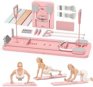 Northdeer Pilates Reformer Set, 2025 Upgraded 8 in 1 Pilates Equipment, Multi-Purpose Foldable Pilates Sliding Board Home (Pink)