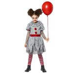 Amscan 9914921 Childs Bad Clown Fancy Dress Halloween Costume Circus Horror Scary Girls Kids (4-6 Years)