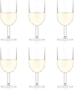 BODUM OKTETT Durable Plastic White Wine Glasses, 6 x 0.23 l