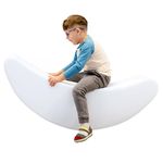 IGLU Soft Play Rocker Banana Shape Large Rocking Horse Hobby Toy for Kids Age 1-7 Montessori Open Ended Play (White)